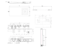 SAPHO Podomítkový sprchový set s termostatickou baterií a držákem ruční sprchy, 2 výstupy, hranatá, chrom (2)