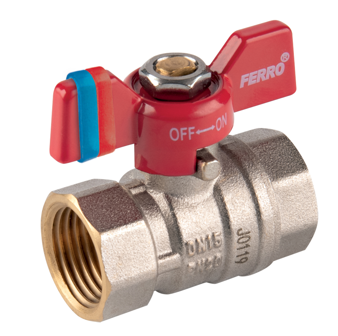 Kulový kohout voda motýl dn 15 - 1/2"