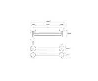 SAPHO X-STEEL dvojitý držák ručníků 600mm, nerez mat (2)