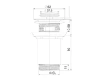 Výpusť uzavírací se sítkem CLIC-CLAC ø  5/4" celokovová chromovaná s přepadem, vytahovací (1)