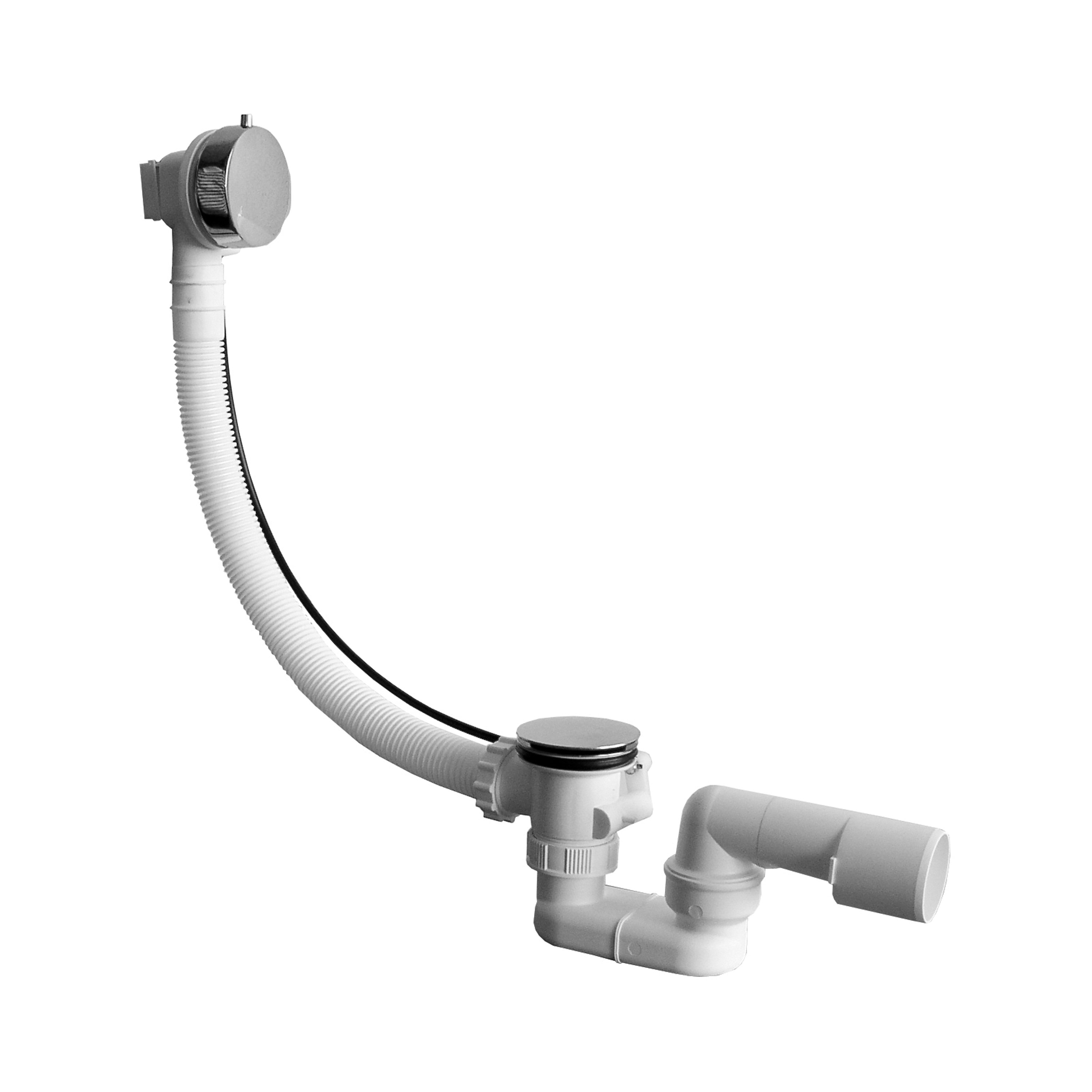 Jika mio automatická vanová výpusť včetně vanového sifonu 40/50 mm, délka 55 cm, bílá