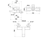 SAPHO FORATA nástěnná vanová baterie, chrom (5)