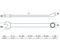 BGS Klíč očkoplochý, extra dlouhý  6 mm (1)