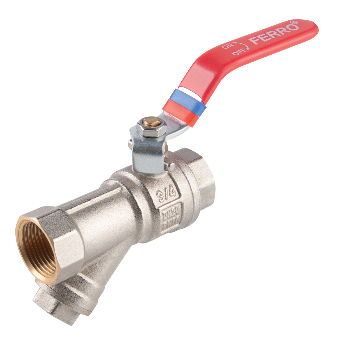 Kulový kohout voda páka s filtrem dn 20 - 3/4" filtrball jy509/20