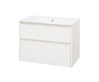 Opto, koupelnová skříňka s keramickým umyvadlem, bílá, 2 zásuvky, 810x580x458 mm