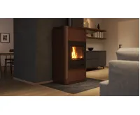 HS Flamingo Krbová kamna AQUAFLAM ® 17 s výměníkem - hnědá - sametová, automatická regulace (18)