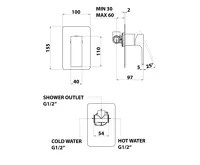 SAPHO FORATA podomítková sprchová baterie, 1 výstup, bílá mat (2)