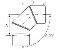 Almeva Koleno 0-90° nastavitelné - ø200