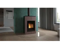 HS Flamingo Krbová kamna AQUAFLAM VARIO ® SAPORO 11kW hnědá - sametová (teplovzdušná verze) (20)