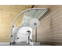 AQUALINE ARLEN čtvrtkruhová sprchová zástěna 900x900 mm, sklo Brick (5)