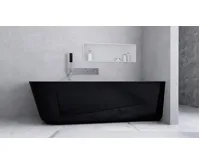 POLYSAN SUSSI R rohová stojící vana litý mramor 160x70x49,5cm, černá/bílá (5)