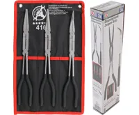 BGS Kleště telefonní s dvojitým kloubem, rovné, zahnuté, 3 díly