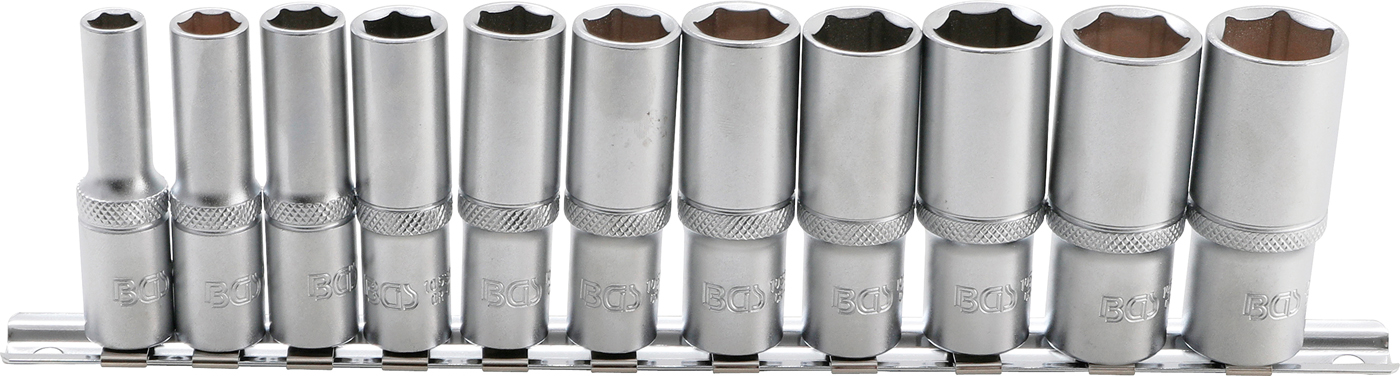 Bgs hlavice nástrčné 3/8" 8,0-19,0 mm, prodloužené, na kolejnici