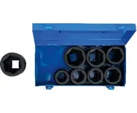 BGS Hlavice nástrčné silové šestihranné, prodloužené, 25 mm (1"), 27 - 50 mm, 8dílná (3)