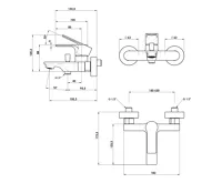 SAPHO PAX nástěnná vanová baterie, bílá mat (2)