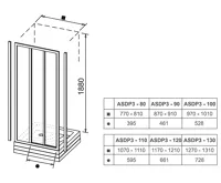 Ravak Sprchové dveře Supernova ASDP3-90 bílá+Transparent (6)