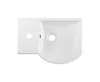 SAPHO LITOS keramické umývátko rohové, 45x32cm, baterie vlevo, bílá (1)