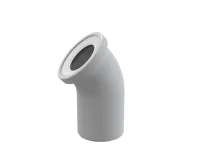 ALCAPLAST Dopojení k volně stojícímu WC, koleno 45°, DN 110, délka 90 mm, PP, bílé A90-45 ALCAPLAST Dopojení k volně stojícímu WC, koleno 45°, DN 110, délka 90 mm, PP, bílé A90-45