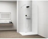 POLYSAN ESCA WHITE MATT jednodílná sprchová zástěna k instalaci ke stěně, sklo čiré, 1300 mm