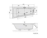 POLYSAN ANDRA L asymetrická vana 170x90x45cm, bílá (6)