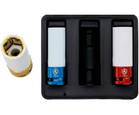 BGS Hlavice nástrčné,  12,5 mm (1/2&quot;), 17 / 19 / 21 mm, 3dílná sada