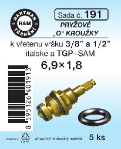 Hartman sada č. 191: sada "o" kroužků - baterie tgp - 6.9x1.8 - 5x5067