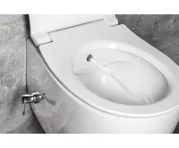 ISVEA SENTIMENTI CLEANWASH závěsná WC mísa, integrovaný ventil a bidet. sprška, Rimless, 36x51cm, bílá (4)