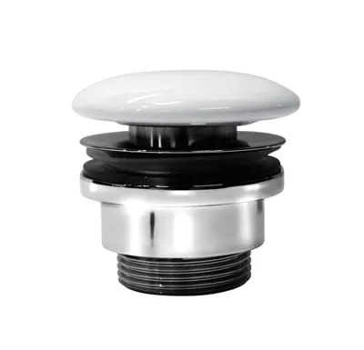 GSI GSI umyvadlová výpust 5/4“, neuzavíratelná, keramická zátka, 5-65mm, bílá ExtraGlaze