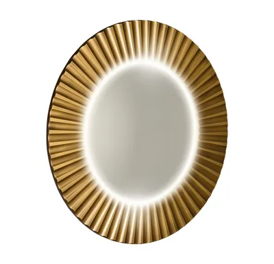 SAPHO PRIDE STRIP kulaté zrcadlo s LED osvětlením v rámu ø 75cm, bronz