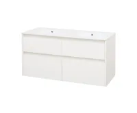 Opto, koupelnová skříňka s keramickým umyvadlem, bílá, 4 zásuvky, 1210x580x458 mm