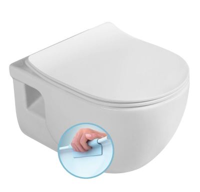 SAPHO BRILLA závěsná WC mísa, Rimless, 36,5x53cm, bílá