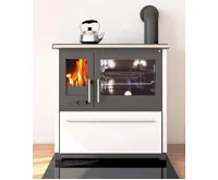 PLAMEN Sporák na tuhá paliva 850 GLAS - P bílý (16)