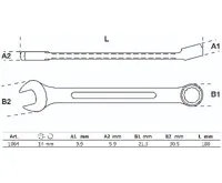 BGS Klíč očkoplochý 14 mm, 15° vyhnutý, DIN 3113A ,chrom vanadium (1)