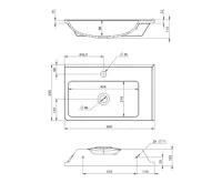 SAPHO ARANA umyvadlo rohové, litý mramor, 56x35cm, pravé, bílá (5)