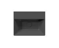 GSI KUBE X keramické umyvadlo 45x35cm, broušená spodní hrana, bez otvoru, černá mat (1)