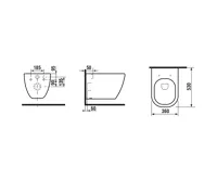 SAPHO PACO závěsná WC mísa, Rimless, 36x53cm, bílá (8)