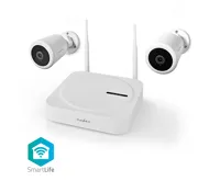 TUYA / SmartLife Bezdrátový kamerový systém, 2x Kamera (Full HD 1080p), IP65, Noční vidění, bílá