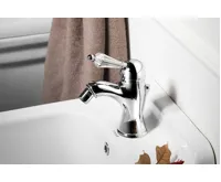 SAPHO KIRKÉ CRYSTAL stojánková bidetová baterie s výpustí, páčka krystal, chrom (3)