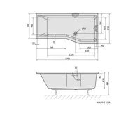 POLYSAN VERSYS R asymetrická vana 170x84x70x47cm, bílá (7)