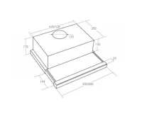 CATA Odsavač par EMPIRE VD 206060 Černé sklo + DÁLKOVÉ OVLÁDÁNÍ (1)