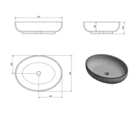 SAPHO OFELIE keramické umyvadlo na desku, 52x40 cm, bílá (11)