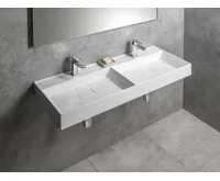 SAPHO GODIVA dvojumyvadlo, litý mramor, 119x44cm, bílá (4)