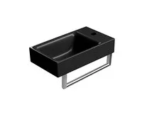 GSI NUBES keramické umývátko 40x23cm, broušená spodní hrana, pravé/levé, černá mat (1)