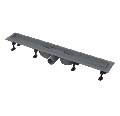 ALCAPLAST Sprchový liniový žlab plastový, s okrajem, pro perforovaný nebo oboustranný rošt (plný / vložení dlažby), délka 650 mm APZ12-650