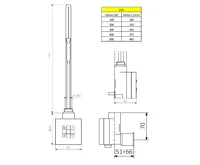 SAPHO KTX topná tyč s termostatem, s krytem pro kabel, 300 W, chrom (6)