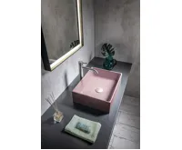 SAPHO FORMIGO betonové umyvadlo na desku, 47,5x36,5cm, růžová mat (4)