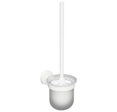 SAPHO X-ROUND WHITE WC štětka závěsná, mléčné sklo, bílá mat