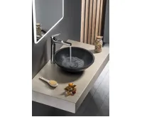 SAPHO BLOK kamenné umyvadlo na desku Ø 40cm, matný černý Marquin (7)