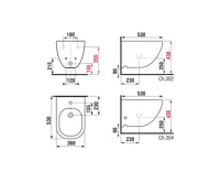 JIKA MIO Závěsný bidet s otvorem pro baterii (včetně instalační sady Easy fit), bílá 831712 (1)