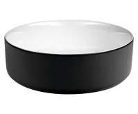 SAPHO FIASTRA keramické umyvadlo na desku, Ø 40cm, bílá/černá mat (3)